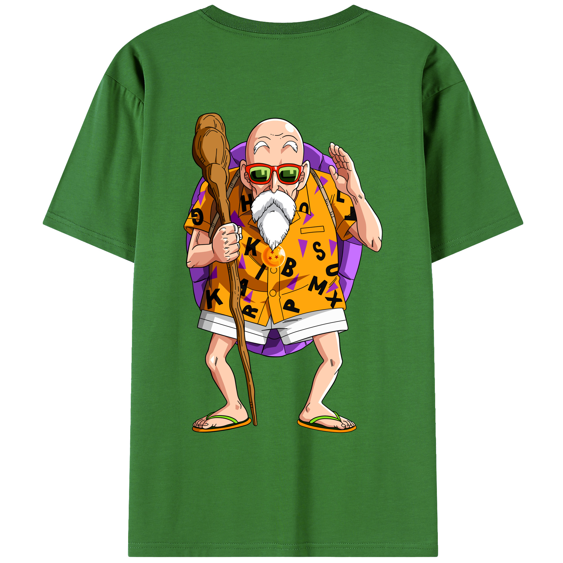 （画像用） ドラゴンボール 亀仙人（かめせんにん） DRAGON BALL Master Roshi Kame Sennin レディース半袖Tシャツ(バックプリント)